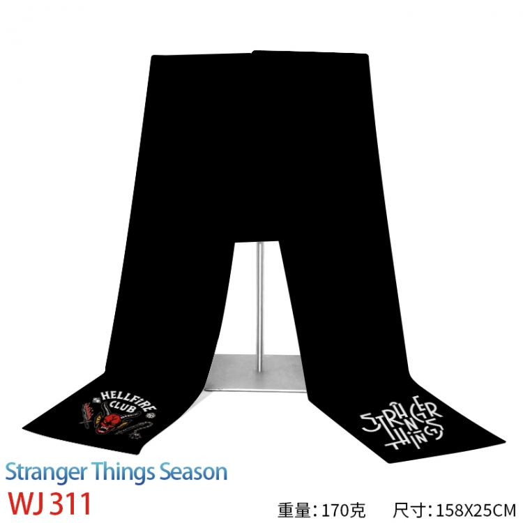 Stranger Things Anime full-color flannelette scarf 158x25cm