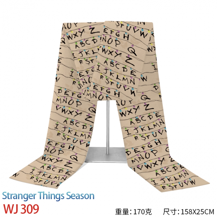 Stranger Things Anime full-color flannelette scarf 158x25cm WJ-309