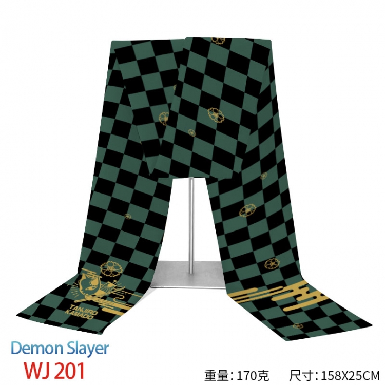 Demon Slayer Kimets Anime full-color flannelette scarf 158x25cm WJ-201-2