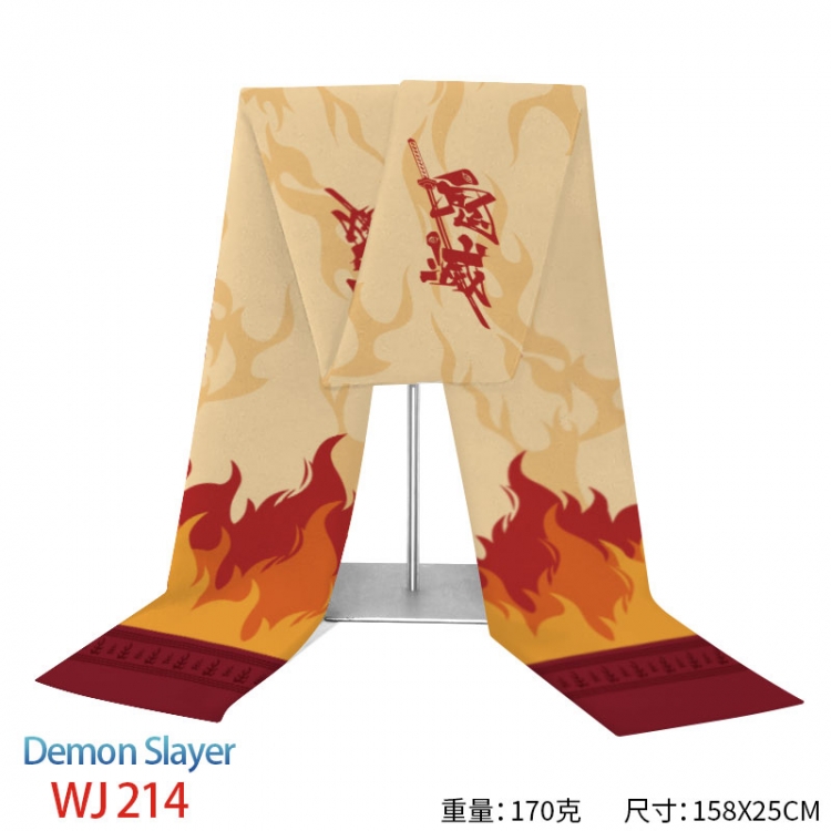 Demon Slayer Kimets Anime full-color flannelette scarf 158x25cm WJ-214-2