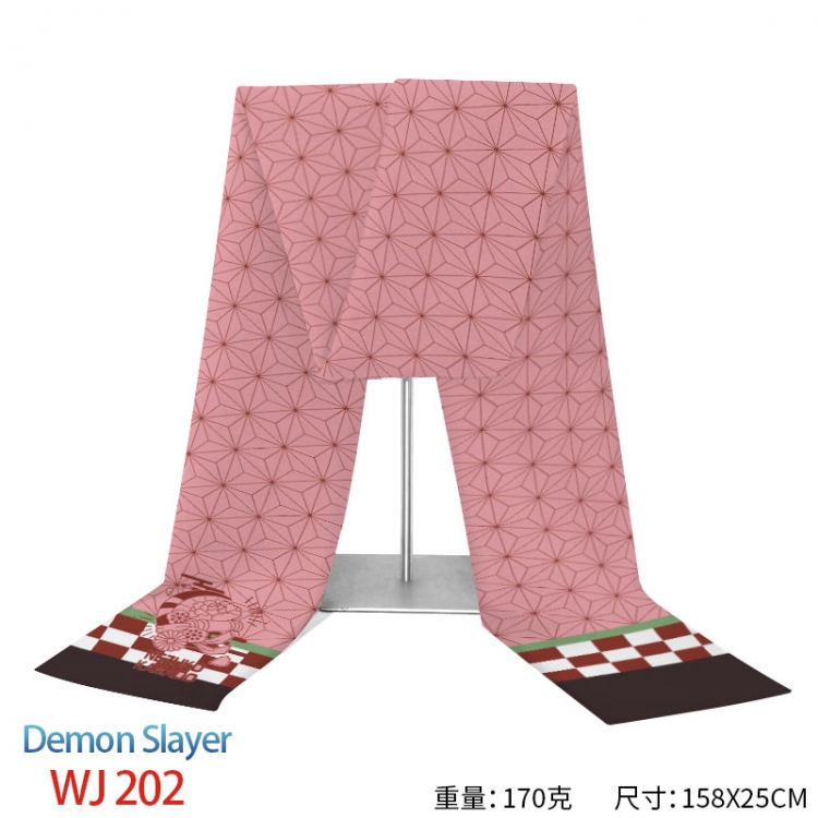 Demon Slayer Kimets Anime full-color flannelette scarf 158x25cm WJ-202-2 