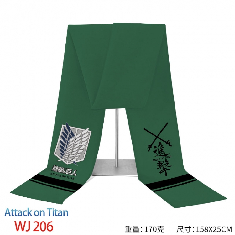 Shingeki no Kyojin Anime full-color flannelette scarf 158x25cm WJ-206-2