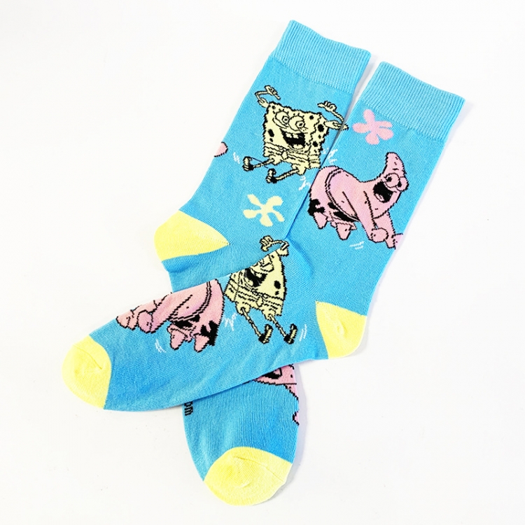 SpongeBob Couple's Letter Medium Sneakers Fashion Socks price for 5 pcs