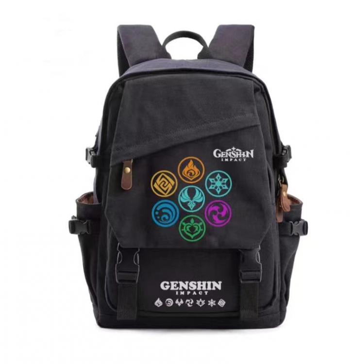 Genshin Impact Anime surrounding backpack canvas schoolbag 43x31x13cm