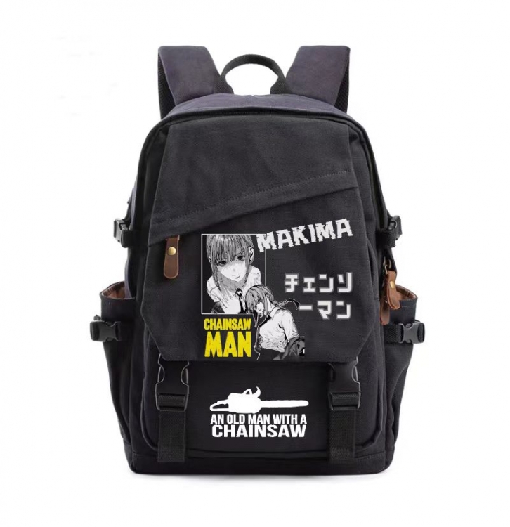 Chainsaw man Anime surrounding backpack canvas schoolbag 43x31x13cm