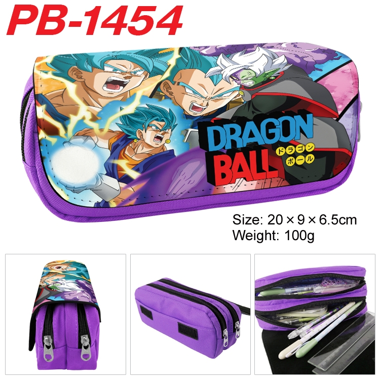 DRAGON BALL Cartoon double-layer zipper canvas stationery case pencil Bag 20×9×6.5cm PB-1454