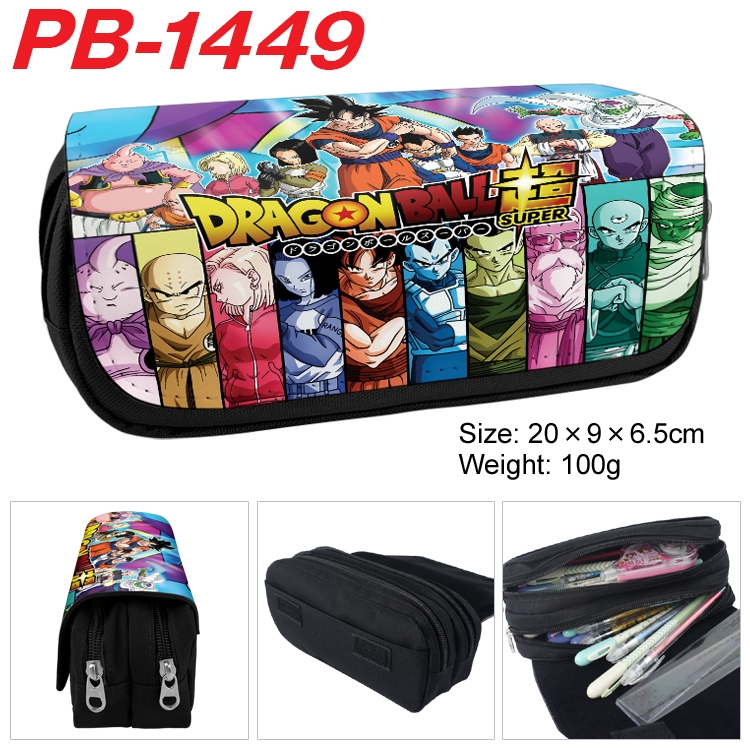 DRAGON BALL Cartoon double-layer zipper canvas stationery case pencil Bag 20×9×6.5cm PB-1449