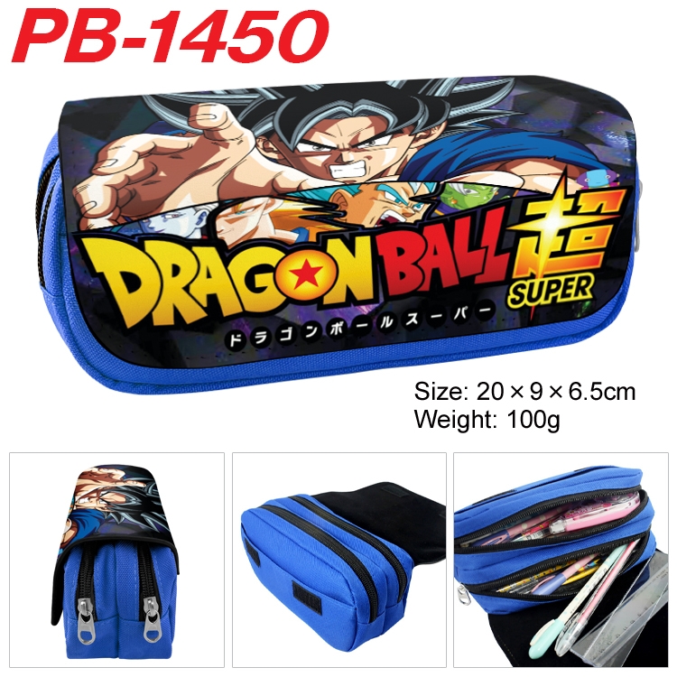 DRAGON BALL Cartoon double-layer zipper canvas stationery case pencil Bag 20×9×6.5cm PB-1450