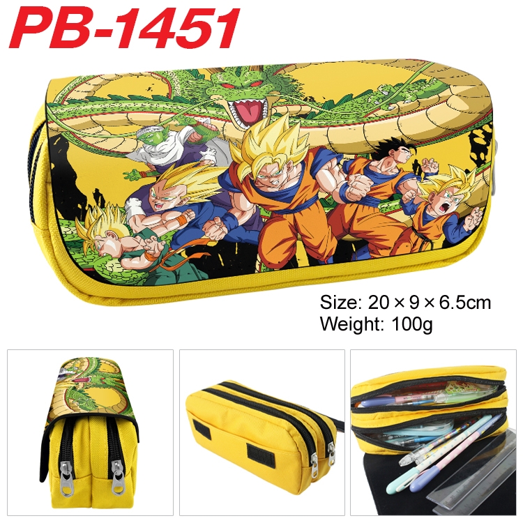 DRAGON BALL Cartoon double-layer zipper canvas stationery case pencil Bag 20×9×6.5cm PB-1451