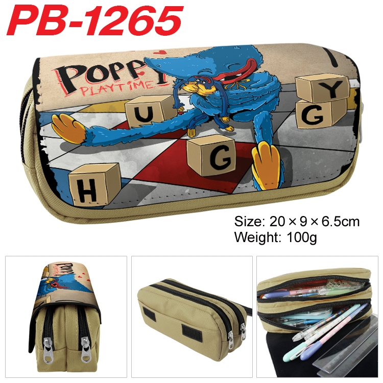 Poppy Playtime Cartoon double-layer zipper canvas stationery case pencil Bag 20×9×6.5cm PB-1265