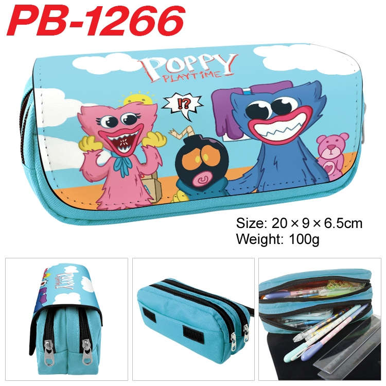 Poppy Playtime Cartoon double-layer zipper canvas stationery case pencil Bag 20×9×6.5cm PB-1266