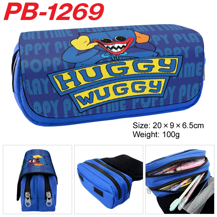 Poppy Playtime Cartoon double-layer zipper canvas stationery case pencil Bag 20×9×6.5cm PB-1269