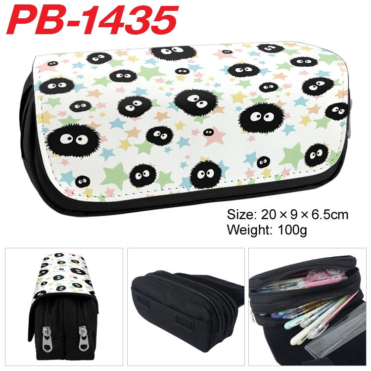 TOTORO  Cartoon double-layer zipper canvas stationery case pencil Bag 20×9×6.5cm PB-1435