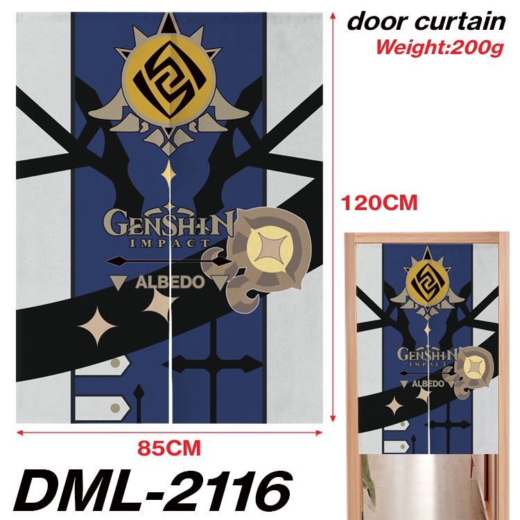 Genshin Impact Animation full-color curtain 85x120CM DML-2116