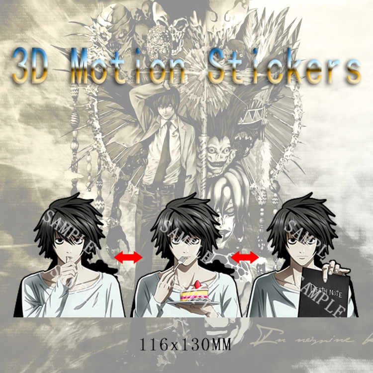 Death note 3D HD variable map car computer animation stickers price for 2 pcs