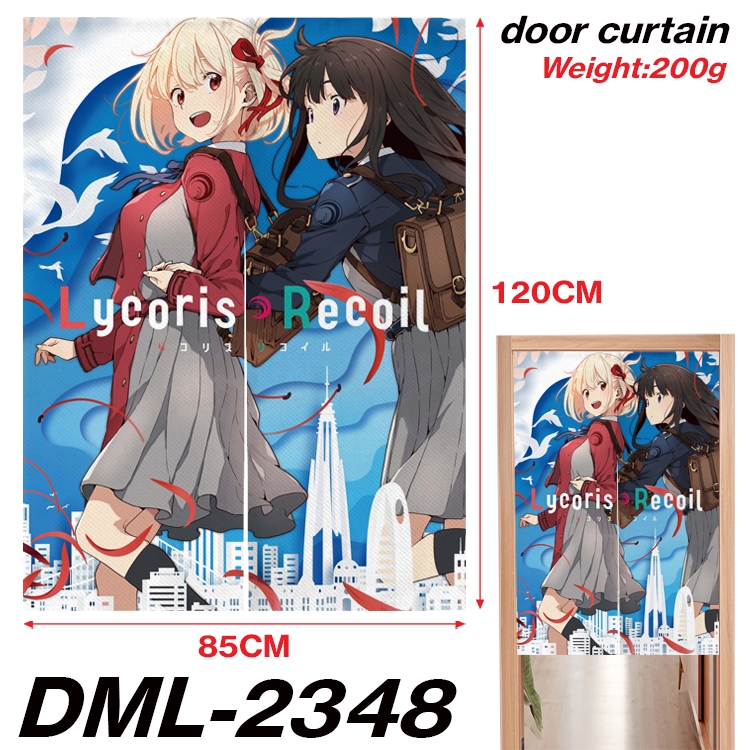 Lycoris Recoil Animation full-color curtain 85x120CM DML-2348