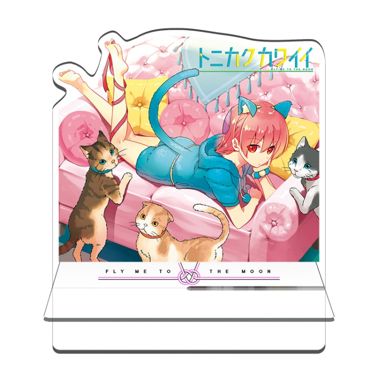 FLY ME TO THE MOON Anime Acrylic special-shaped Mobile phone holder Standing Plates 11x13cm