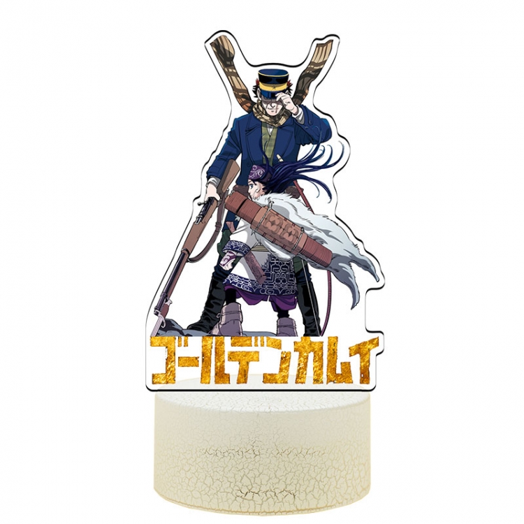 Golden Kamuy 3 Acrylic Night Light 16 Color-changing USB Interface Box Set 19X7X4CM white base