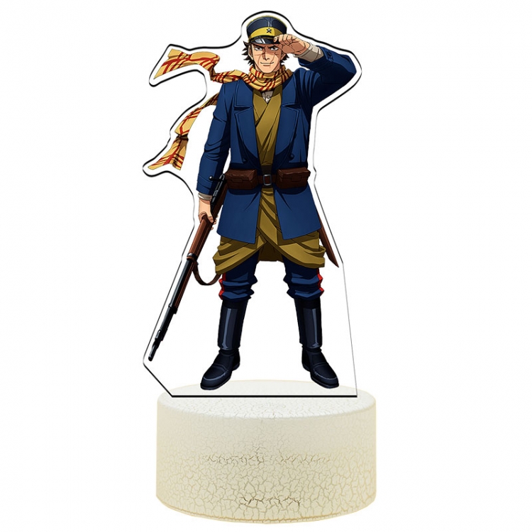 Golden Kamuy 3 Acrylic Night Light 16 Color-changing USB Interface Box Set 19X7X4CM white base