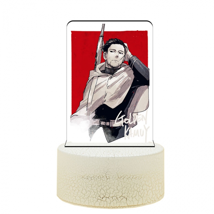 Golden Kamuy 3  Acrylic night light 16 kinds of color changing USB interface box 14X7X4CM white base