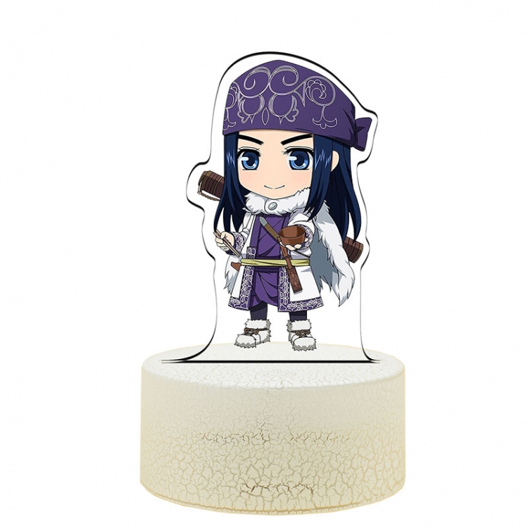 Golden Kamuy 3  Acrylic night light 16 kinds of color changing USB interface box 14X7X4CM white base