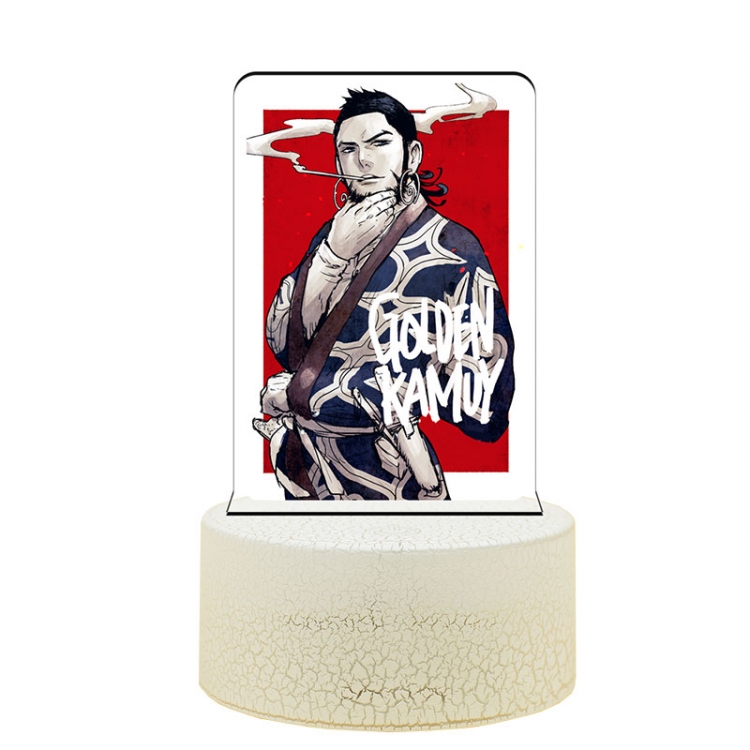 Golden Kamuy 3  Acrylic night light 16 kinds of color changing USB interface box 14X7X4CM white base