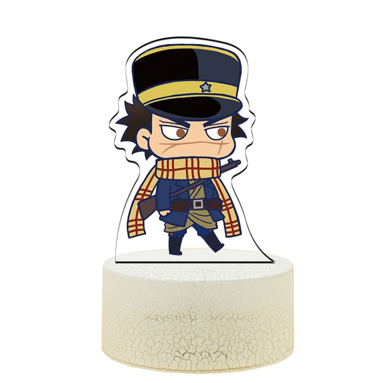 Golden Kamuy 3  Acrylic night light 16 kinds of color changing USB interface box 14X7X4CM white base