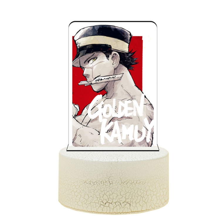 Golden Kamuy 3  Acrylic night light 16 kinds of color changing USB interface box 14X7X4CM white base