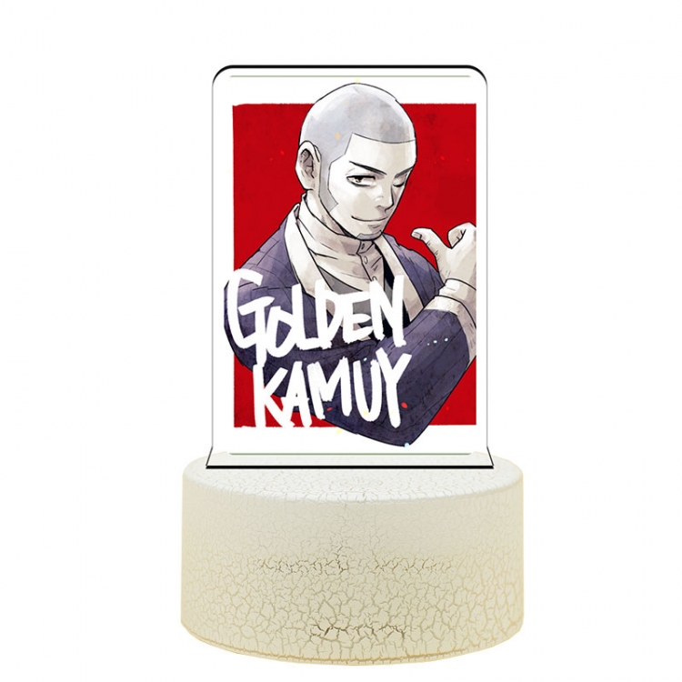 Golden Kamuy 3  Acrylic night light 16 kinds of color changing USB interface box 14X7X4CM white base