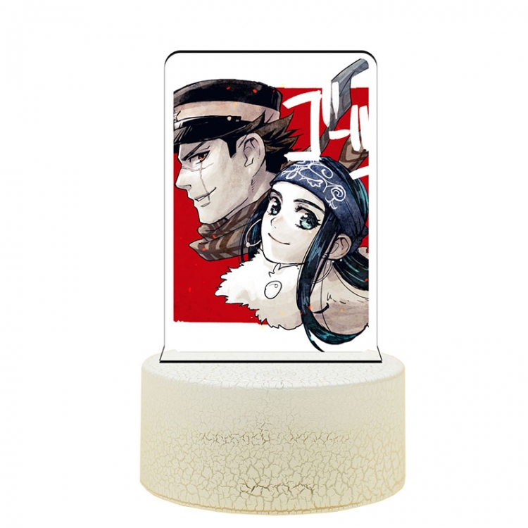 Golden Kamuy 3  Acrylic night light 16 kinds of color changing USB interface box 14X7X4CM white base