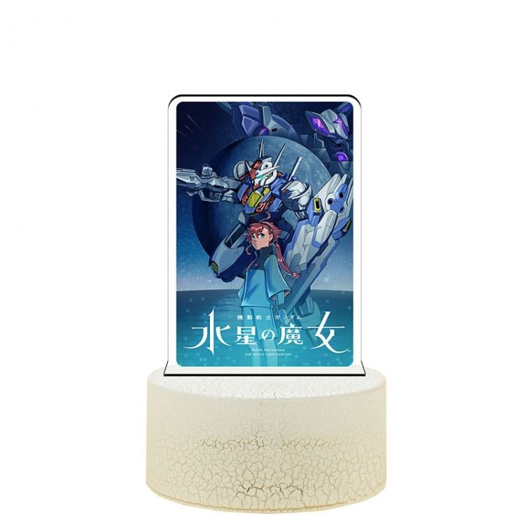 Gundam Acrylic night light 16 kinds of color changing USB interface box 14X7X4CM white base