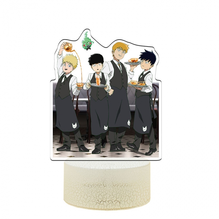 Mob Psycho 100 Acrylic night light 16 kinds of color changing USB interface box 14X7X4CM white base