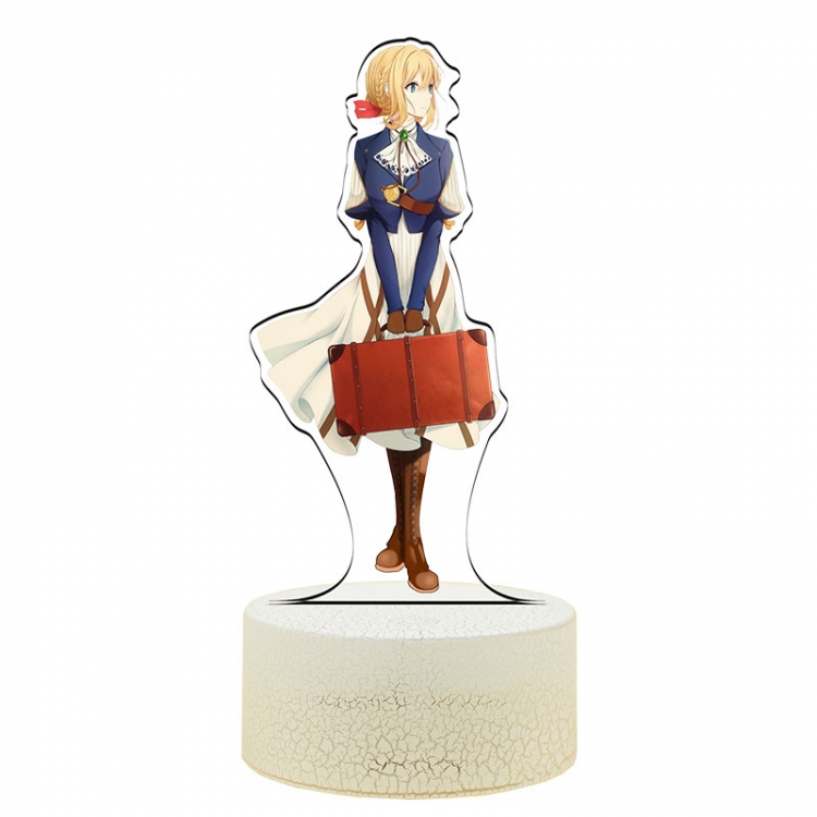 Violet Evergarden Acrylic Night Light 16 Color-changing USB Interface Box Set 19X7X4CM white base