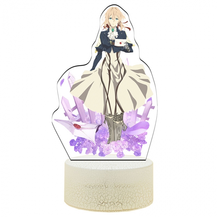 Violet Evergarden Acrylic Night Light 16 Color-changing USB Interface Box Set 19X7X4CM white base