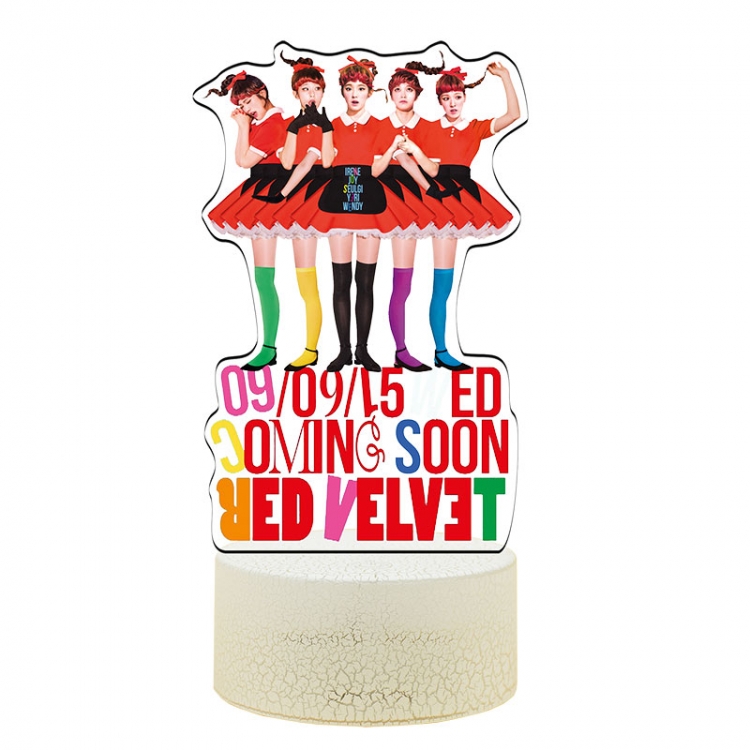 Red Velvet Acrylic Night Light 16 Color-changing USB Interface Box Set 19X7X4CM white base