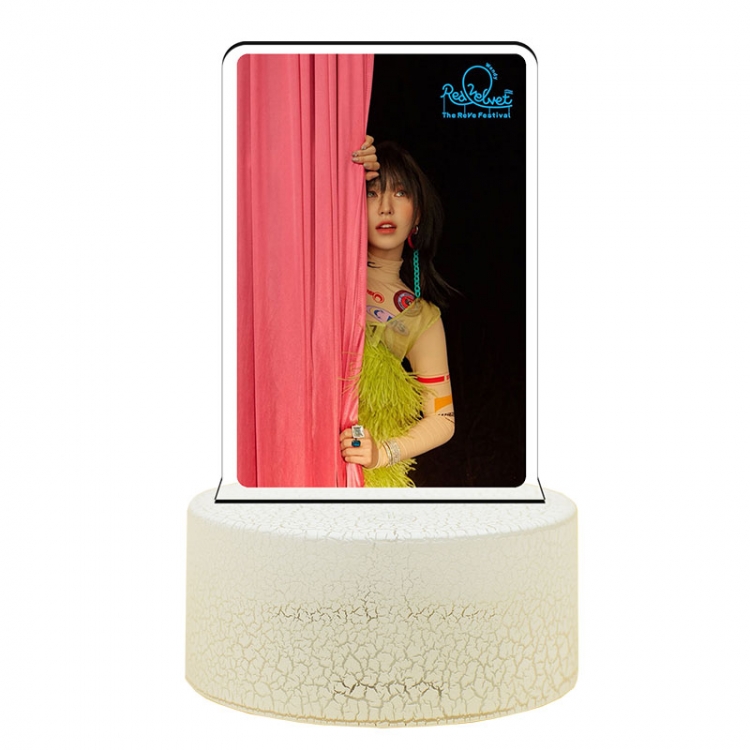 Red Velvet Acrylic night light 16 kinds of color changing USB interface box 14X7X4CM white base