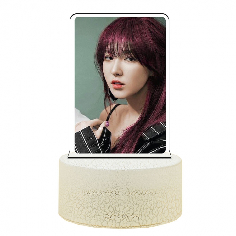 Red Velvet Acrylic night light 16 kinds of color changing USB interface box 14X7X4CM white base