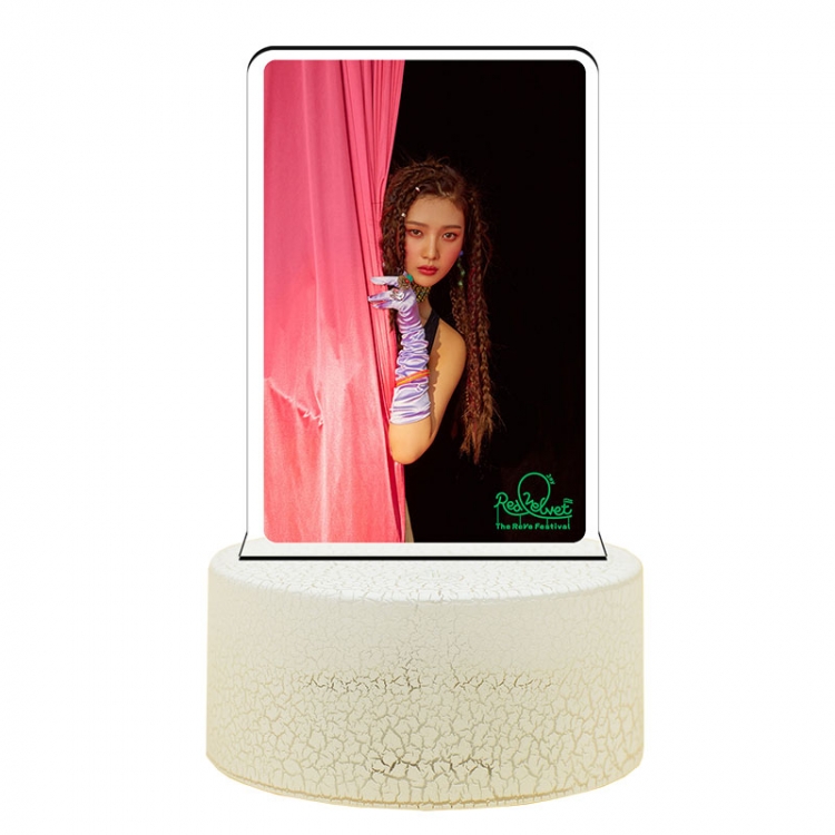 Red Velvet Acrylic night light 16 kinds of color changing USB interface box 14X7X4CM white base