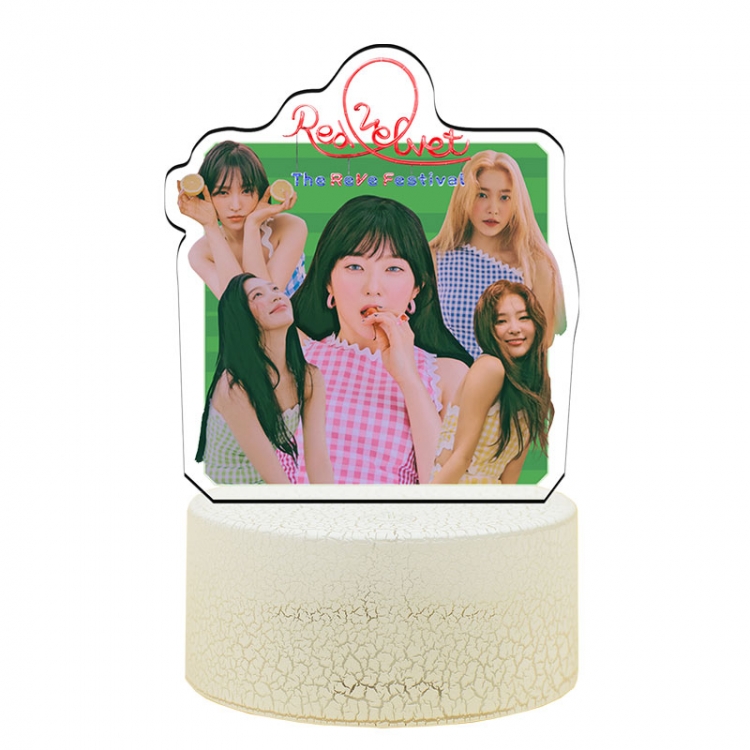 Red Velvet Acrylic night light 16 kinds of color changing USB interface box 14X7X4CM white base