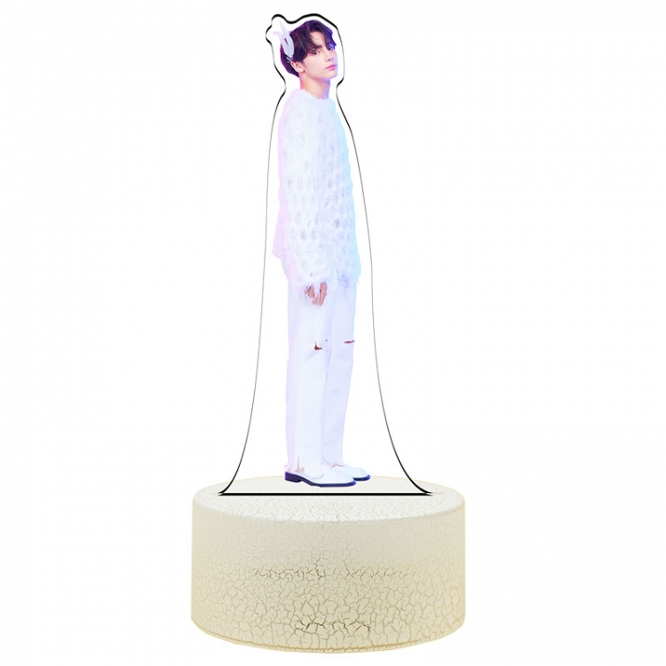 TXT Acrylic Night Light 16 Color-changing USB Interface Box Set 19X7X4CM white base