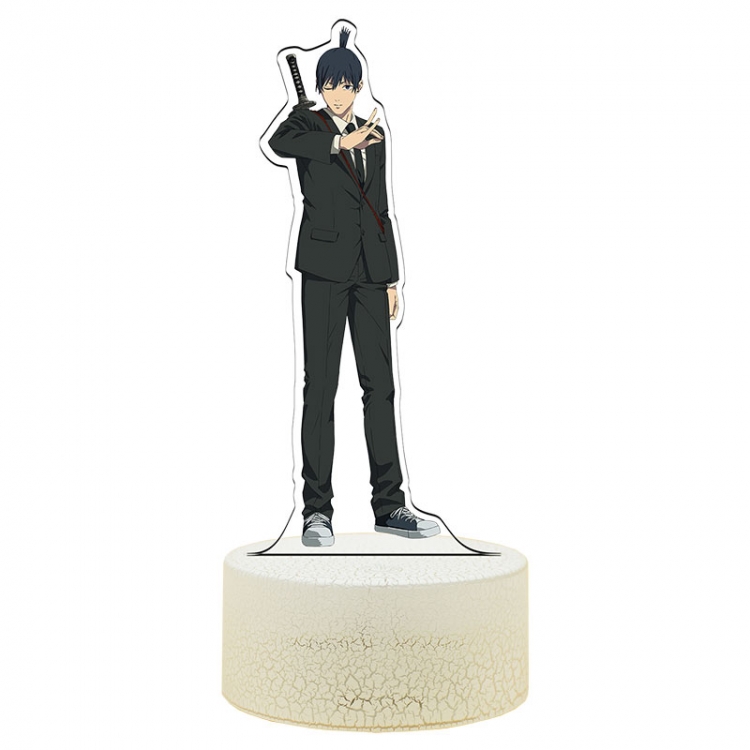 Chainsaw man Acrylic Night Light 16 Color-changing USB Interface Box Set 19X7X4CM white base