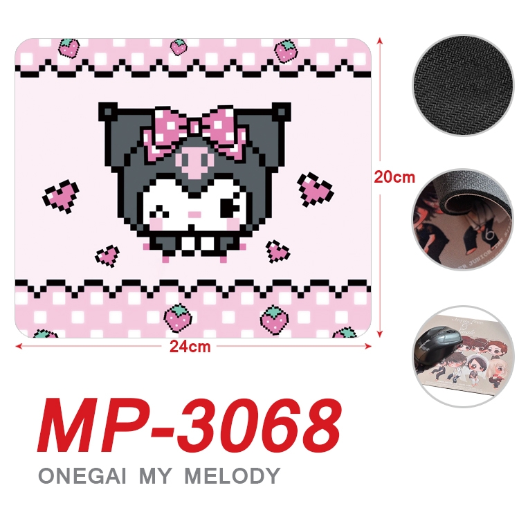 Kuromi Anime Full Color Printing Mouse Pad Unlocked 20X24cm price for 5 pcs MP-3068A