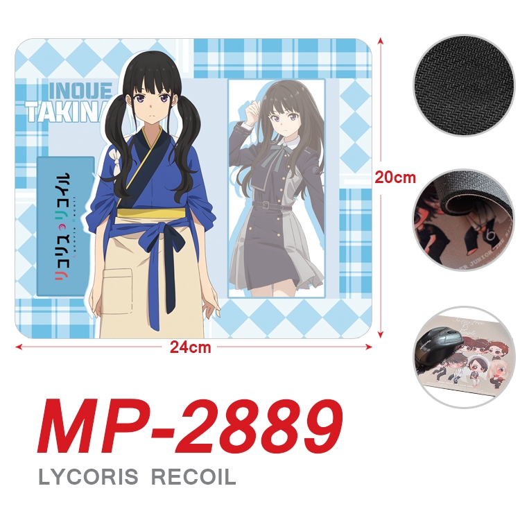 Lycoris Recoil Anime Full Color Printing Mouse Pad Unlocked 20X24cm price for 5 pcs MP-2889A