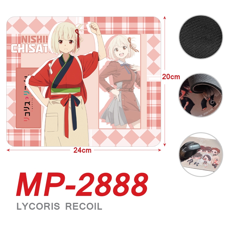 Lycoris Recoil Anime Full Color Printing Mouse Pad Unlocked 20X24cm price for 5 pcs MP-2888A