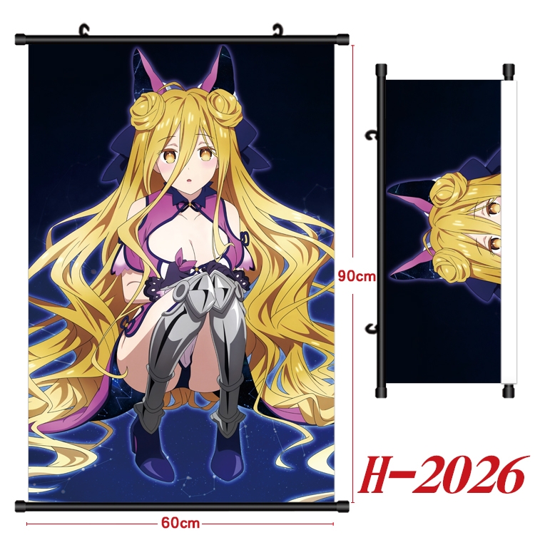 Date-A-Live Anime Black Plastic Rod Canvas Painting Wall Scroll 60X90CM H-2026