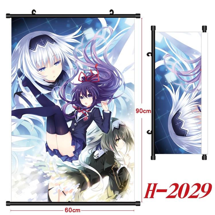Date-A-Live Anime Black Plastic Rod Canvas Painting Wall Scroll 60X90CM H-2029