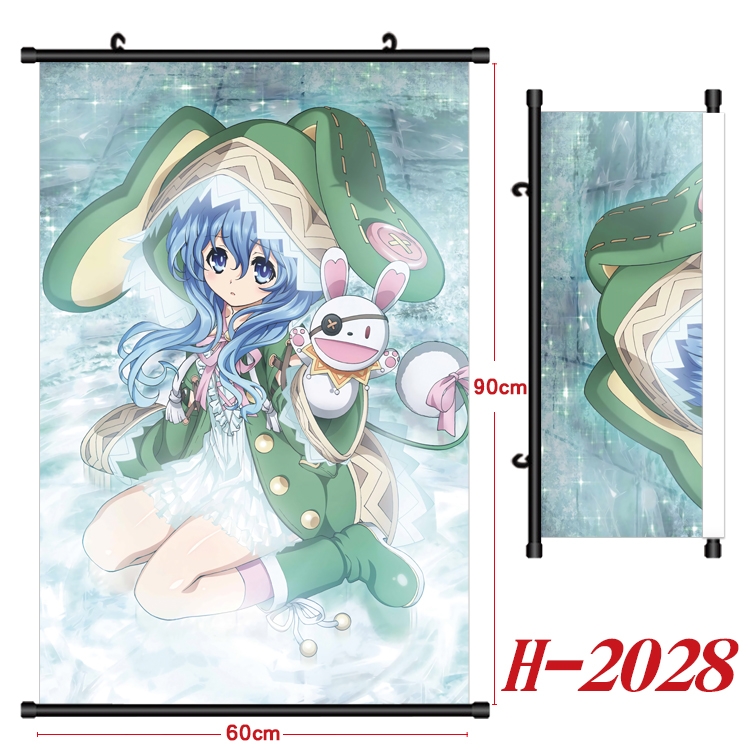 Date-A-Live Anime Black Plastic Rod Canvas Painting Wall Scroll 60X90CM  H-2028
