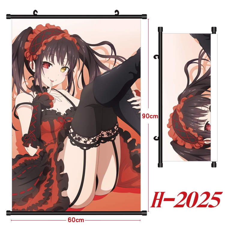 Date-A-Live Anime Black Plastic Rod Canvas Painting Wall Scroll 60X90CM H-2025