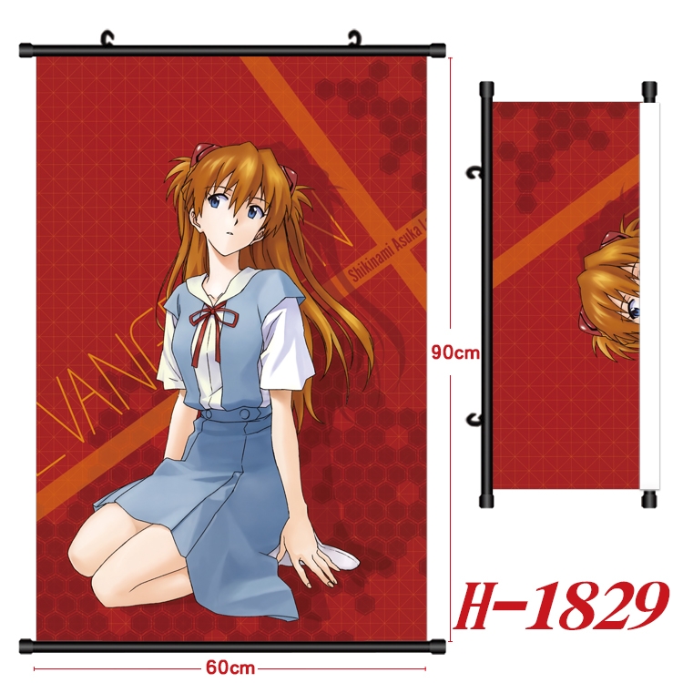 EVA Anime Black Plastic Rod Canvas Painting Wall Scroll 60X90CM  H-1829