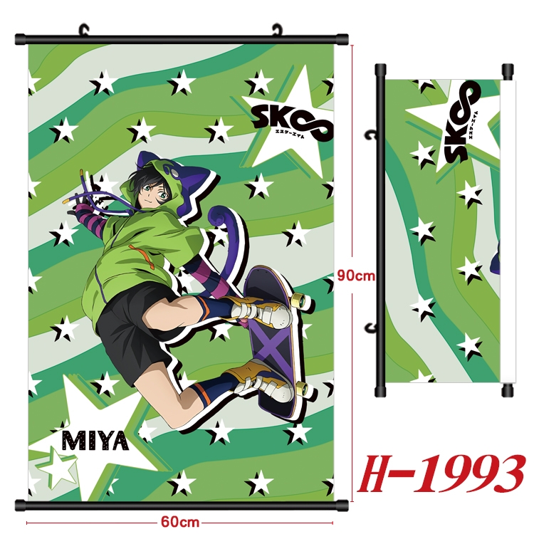 SK∞ Anime Black Plastic Rod Canvas Painting Wall Scroll 60X90CM H-1993